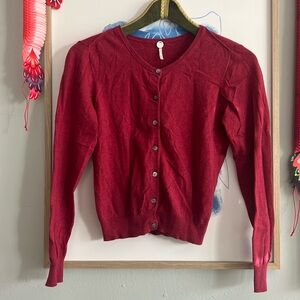 Margaret O'Leary burgundy cardigan sz S